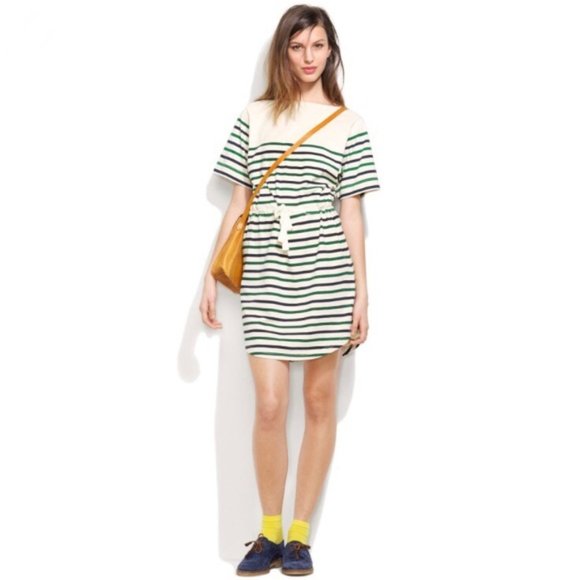 Madewell Boatneck Summer Dress with Draw String - Picture 1 of 8
